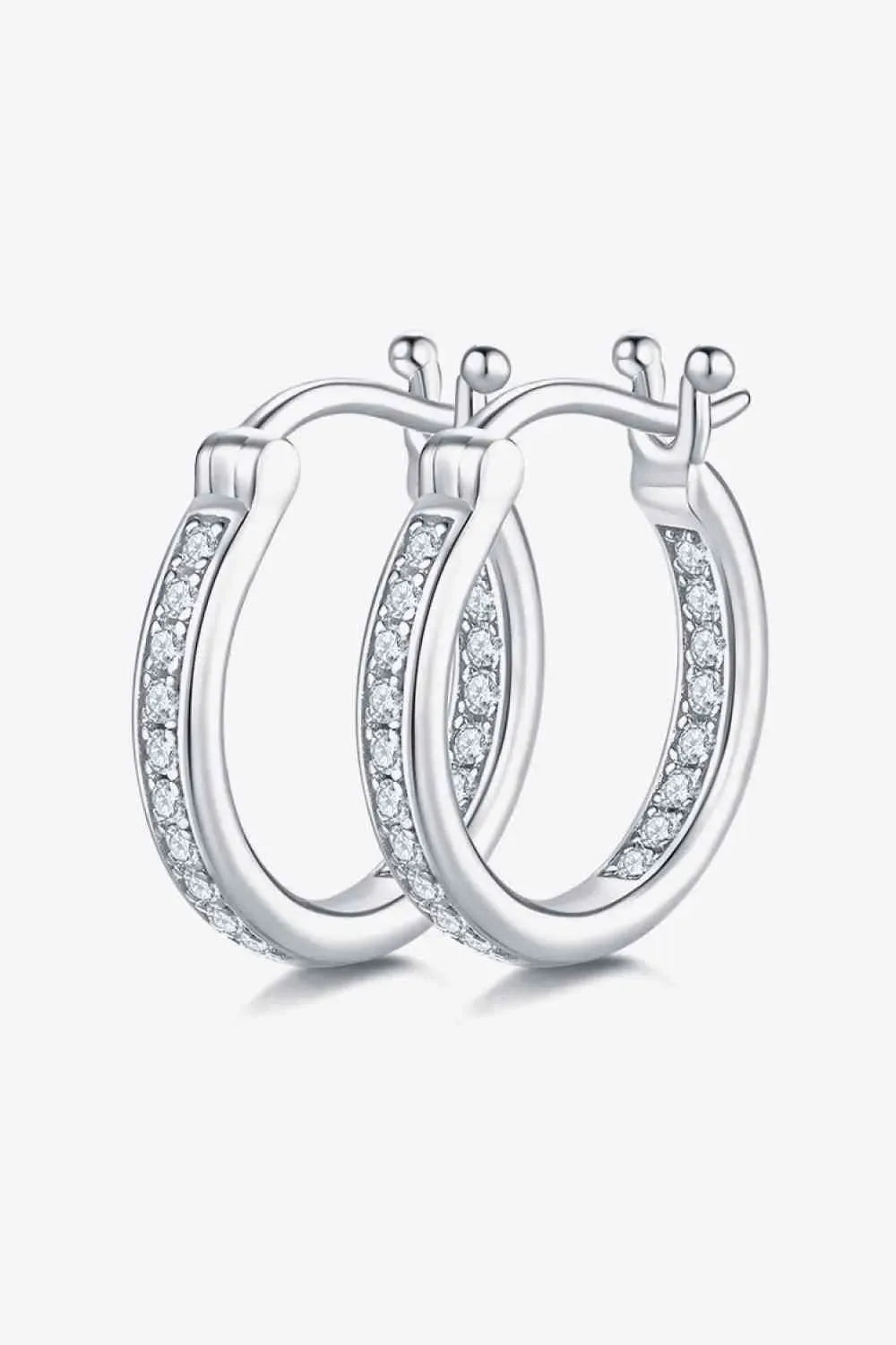 Adored Moissanite 925 Sterling Silver Earrings Silver One Size Moissanite - Tophatter Daily Deals